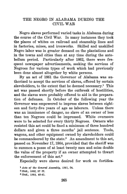 The Negro in Alabama During the Civil War
