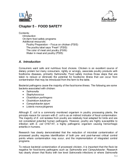 Chapter 5 - FOOD SAFETY - UK College of Agriculture