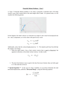 Projectile Motion Problems Type 2 Notes