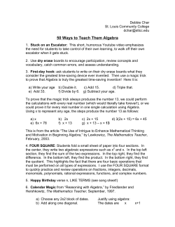 50 Ways to Teach Them Algebra