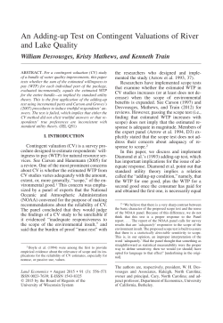 An Adding-up Test on Contingent Valuations of River and Lake Quality