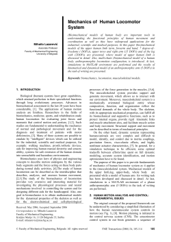 Mechanics of Human Locomotor System