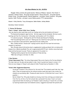 Present: Mindy Jenkins-4th grade teacher, Rebecca Williams