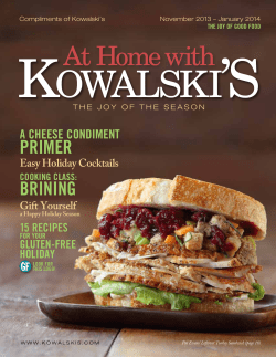 Nov 2013 - Jan 2014 - Kowalski`s Markets