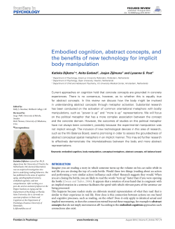 Embodied cognition, abstract concepts, and the