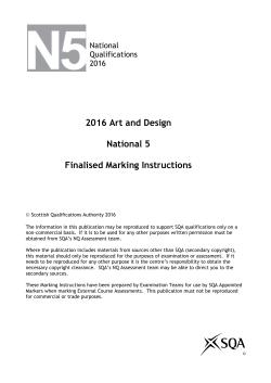 2016 Art and Design National 5 Finalised Marking Instructions