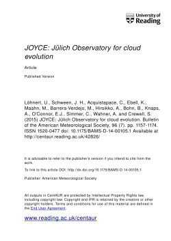 JOYCE: Jülich Observatory for cloud evolution