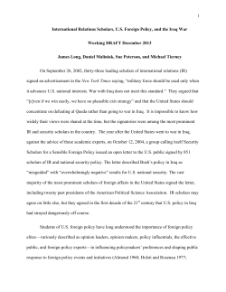 International Relations Scholars, U.S. Foreign Policy, and the Iraq