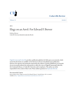 Elegy on an Anvil: For Edward F. Brewer