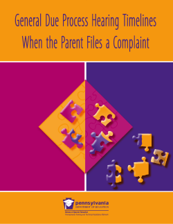 General Due Process Hearing Timelines When the Parent Files a