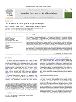 The influence of social groups on goal contagionq Journal