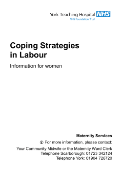 Coping Strategies in Labour - York Teaching Hospital NHS