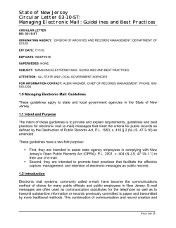 Circular Letter 03-10-ST: Managing Electronic Mail: Guidelines and