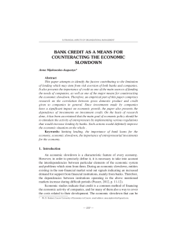 Nijakowska-Augustyn Anna, Bank Credit as a Means for