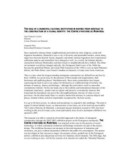 The role of a municipal cultural institution in moving from heritage to