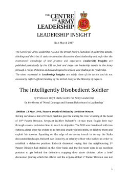 LEADERSHIP INSIGHT The Intelligently Disobedient Soldier