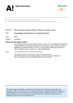 Knowledge and Reasoning in Spatial Analysis