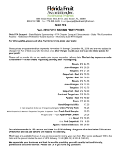 OHIO FFA FALL 2016 FUND RAISING FRUIT PRICES