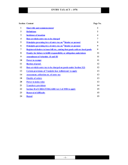 Entry Tax Act, 1976 - chhattisgarh commercial tax