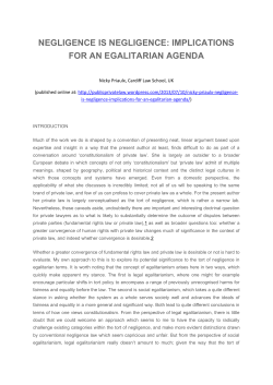 negligence is negligence: implications for an egalitarian