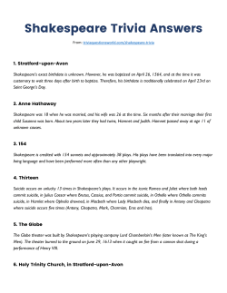 Shakespeare Trivia Answers