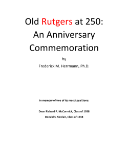 Old Rutgers at 250-An Anniversary Commemoration