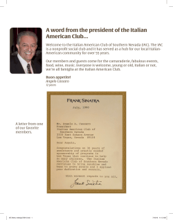 A word from the president of the Italian American Club&hellip;
