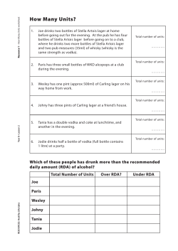 How Many Units? - Bristol Healthy Schools