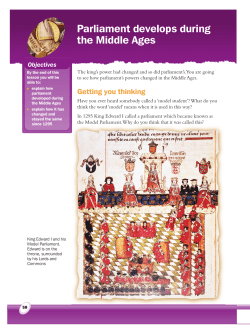 Parliament develops during the Middle Ages