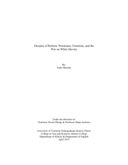 Prostitutes, Feminists, and the War on White Slavery