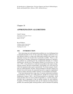 Chapter 18 APPROXIMATION ALGORITHMS