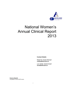 National Women`s Annual Clinical Report 2013