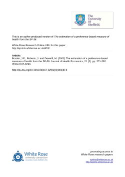 The estimation of a preference-based measure of health from the SF