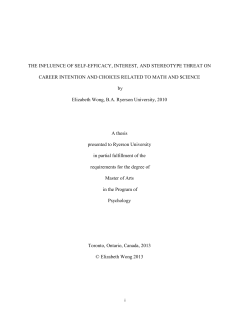 The influence of self-efficacy, interest, and stereotype threat on