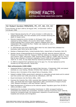 Sir Robert Gordon MENZIES, PC, KT, AK, CH, KC