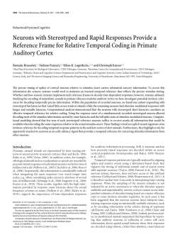 Neurons with Stereotyped and Rapid Responses Provide a
