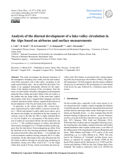 Analysis of the diurnal development of a lake