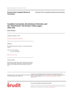 the &ldquo;Third Period&rdquo;: The Workers` Unity League