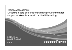 US 23453 V4 &ndash; Describe a safe and efficient working environment