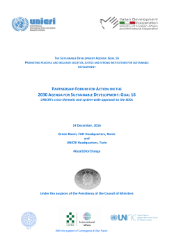 partnership forum for action on the 2030 agenda for sustainable