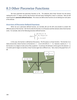 8.3 Other Piecewise Functions