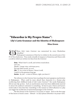 Edwardus is My Propre Name - Shakespeare Oxford Fellowship