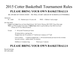 2015 Cotter Basketball Tournament Rules
