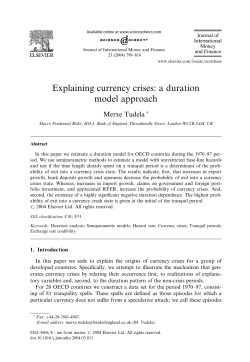 Explaining currency crises: a duration model approach