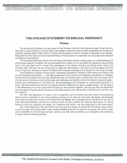 Chicago Statement on Biblical Inerrancy