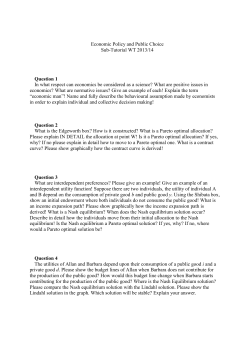 Economic Policy and Public Choice Sub