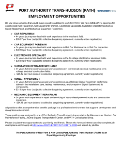 port authority trans-hudson (path) employment opportunities