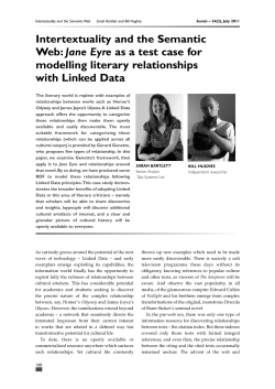 Intertextuality and the Semantic Web: Jane Eyre as - Serials