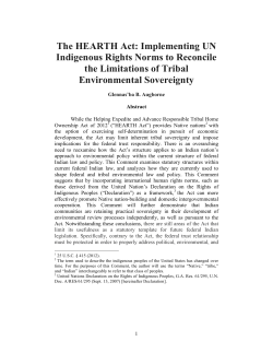 The HEARTH Act: Implementing UN Indigenous Rights Norms