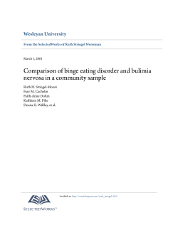 Comparison of binge eating disorder and bulimia nervosa in a